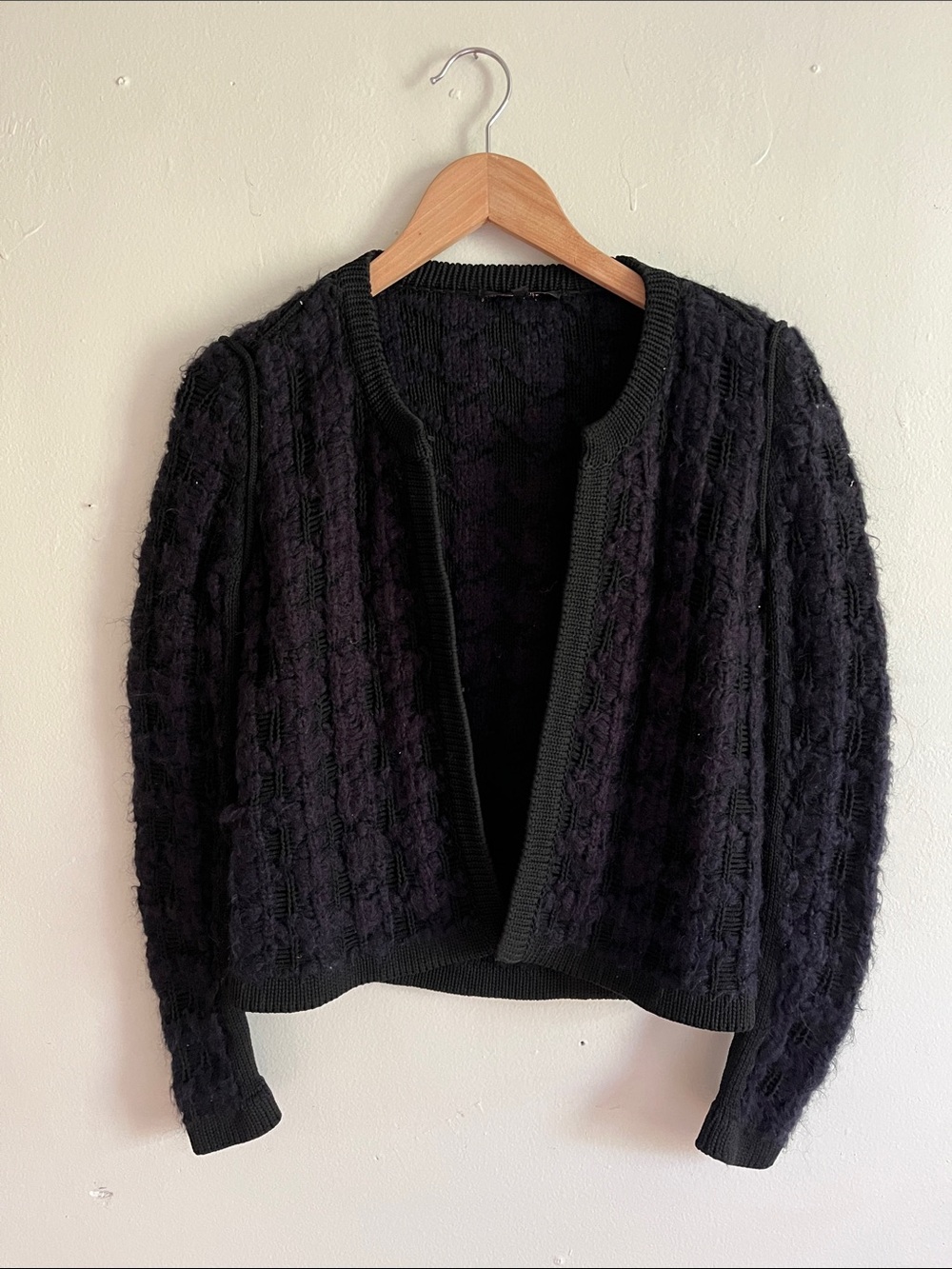 Maje Garcon Cable Knit Crop Cardigan Jacket